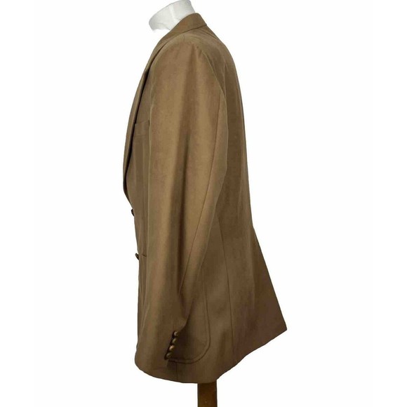 The Gallery By Hagger Vintage Caramel Suede Size 38 Coat Patch Pockets Vented - Picture 2 of 10